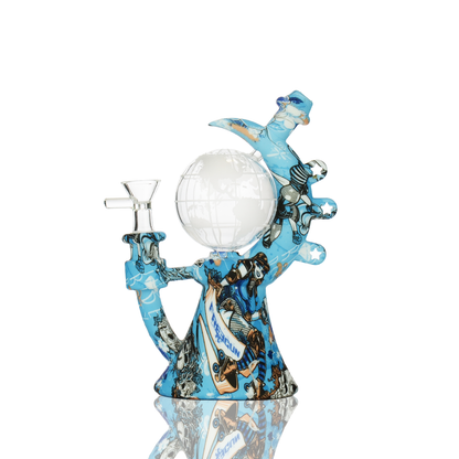 8" Silicone Glass Globe Water Pipe with 14mm Male bowl