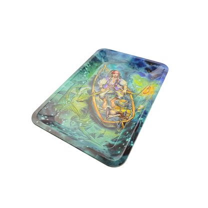 Small Rolling Tray – Pirate & Mermaids Design | 7in x 5in