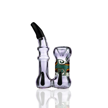 5" Purple Tube Hand Pipe Spoon with Wig Wag Art