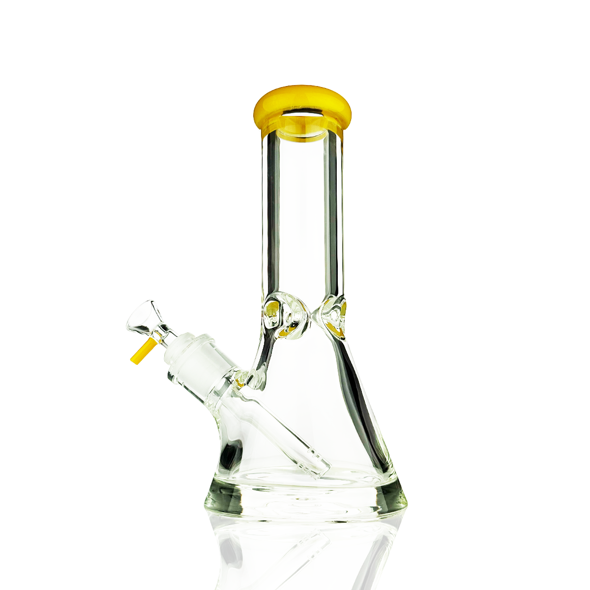 10" 9mm Beaker Thick Base with Rod Color and 14mm Male Bowl