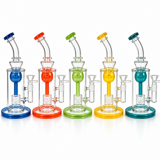 10-Inch American Color Water Pipe with Shower & 14mm Male Bowl