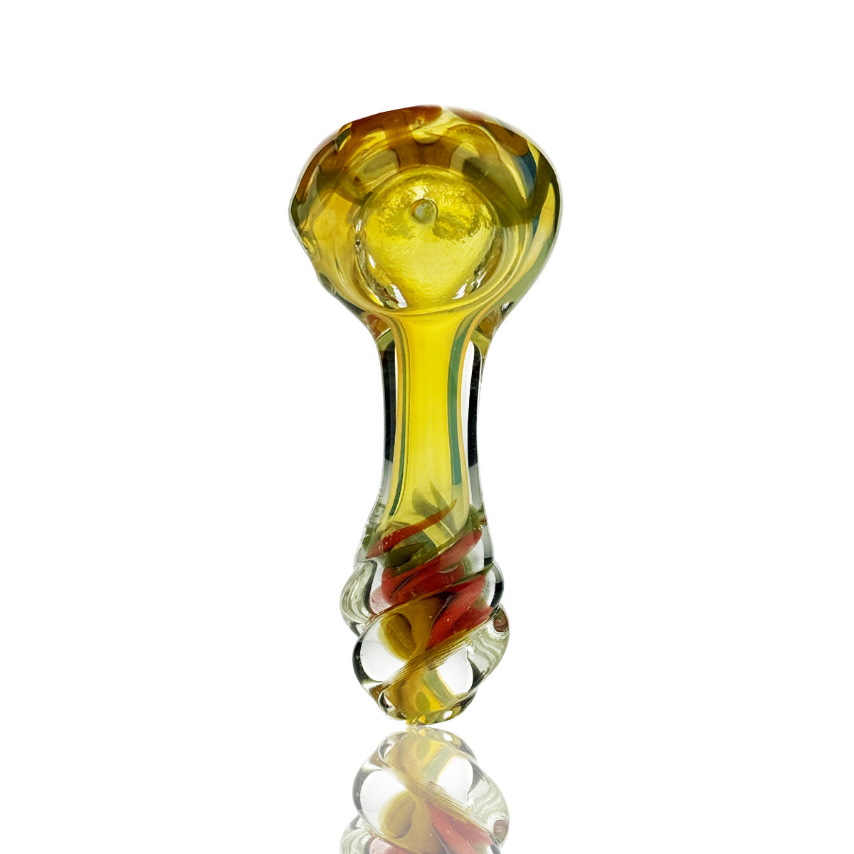 2.5" Hand Pipe Silver Fume Glass with Twisted