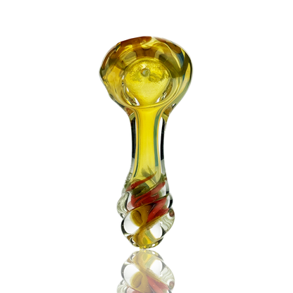 2.5" Hand Pipe Silver Fume Glass with Twisted