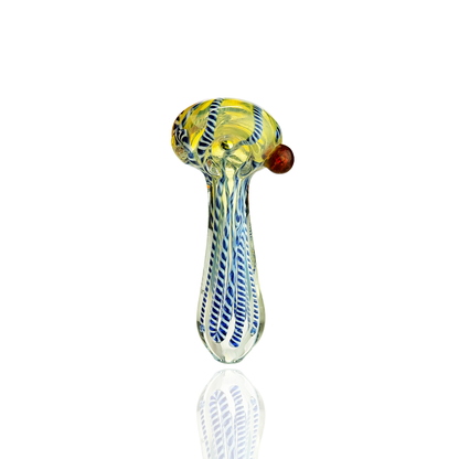 4" Hand Pipe Spoon with Fume Glass with Twisting Design