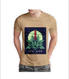 STAY HIGH Half Sleeve T-shirt Printed - 93% Cotton 7% Elastic