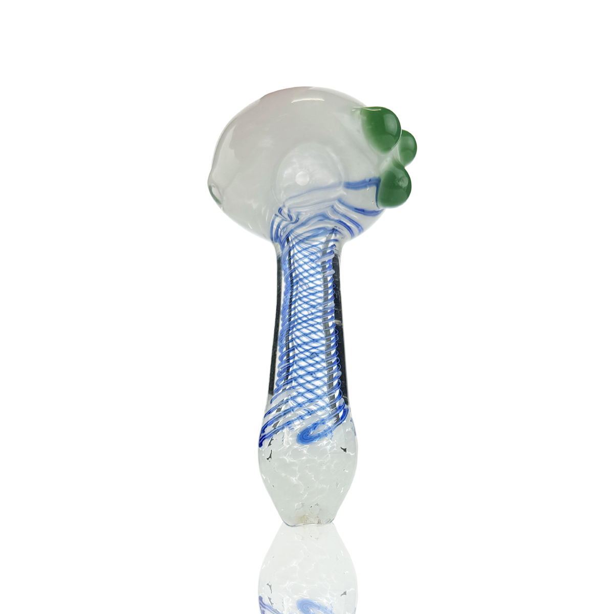 4.5" Hand Pipe Spoon Frit Color with Spiral Art