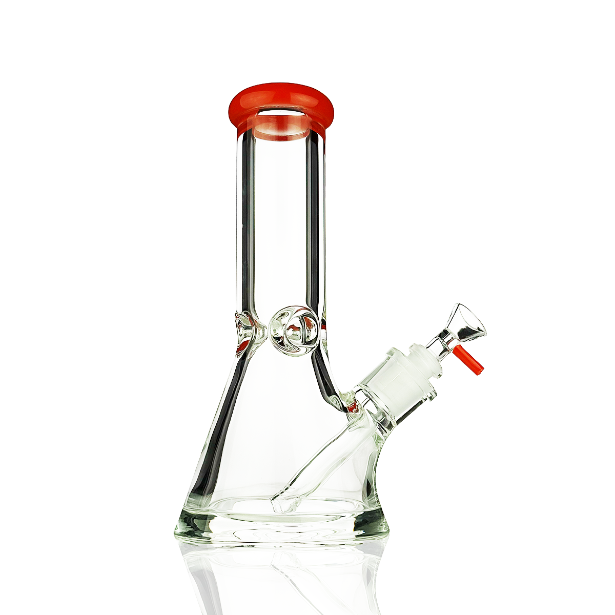 10" 9mm Beaker Thick Base with Rod Color and 14mm Male Bowl
