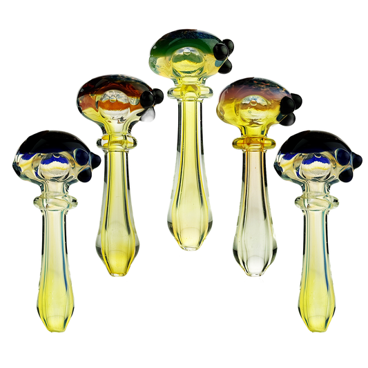 4.5" Silver Fume Glass with Black Frit Head Art