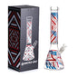 16" Geometric Line Beaker 5mm Glass with 14mm Male Bowl