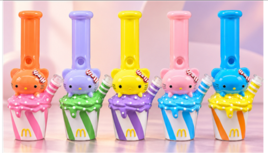 10" Cat Bong Water Pipe with 14mm Male Bowl