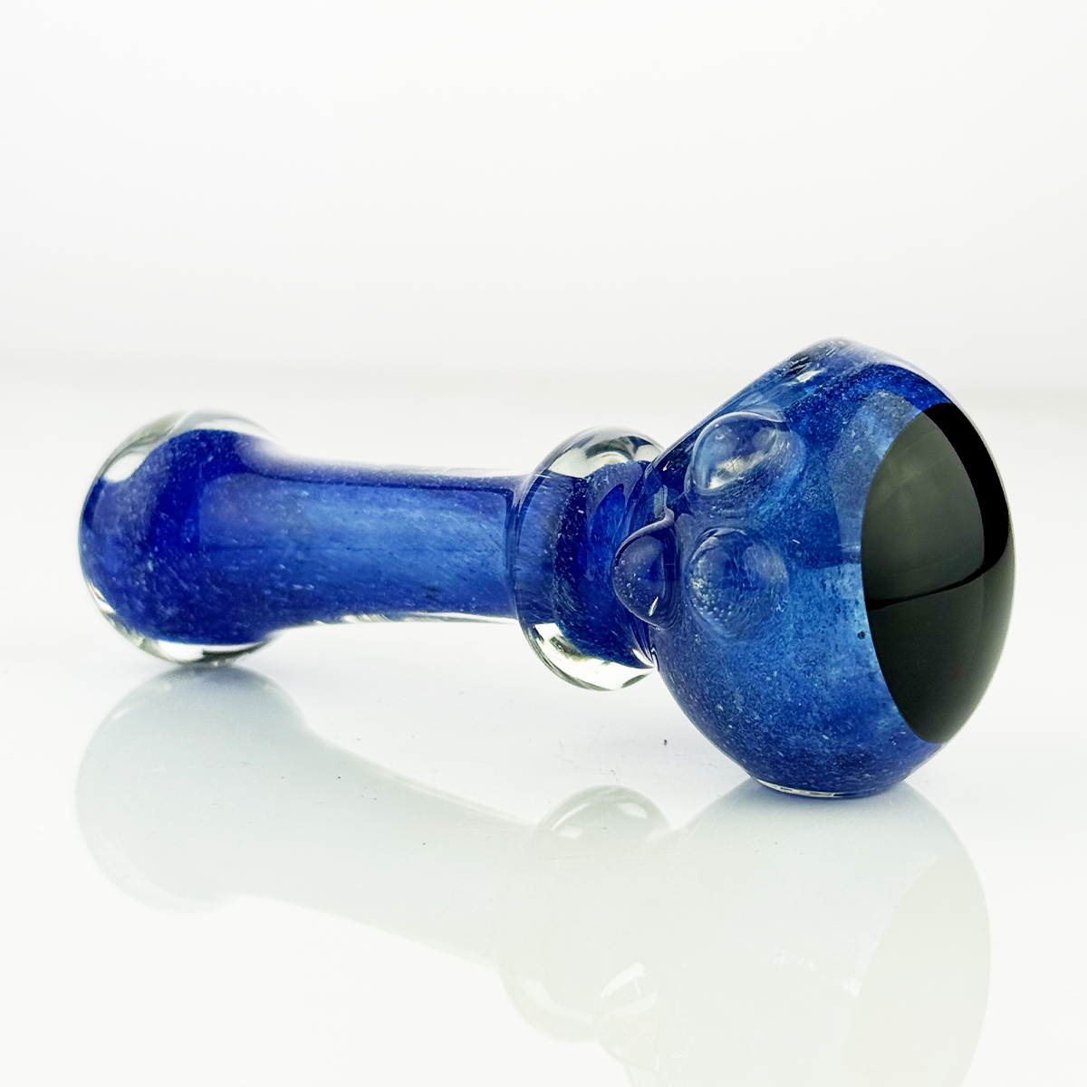 4" Color Frit Glass with Color Tube Head Hand Pipe Spoon