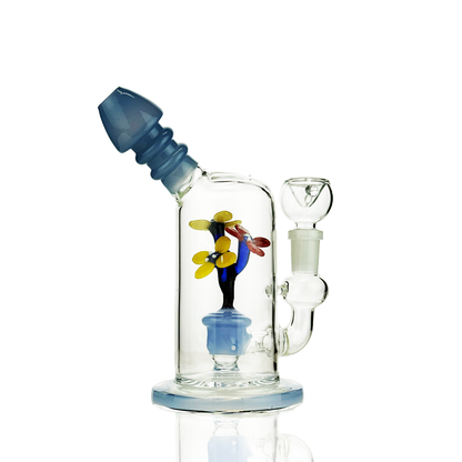 7" Flower Shower Water Pipe Slime Glass with 14mm Male Bowl