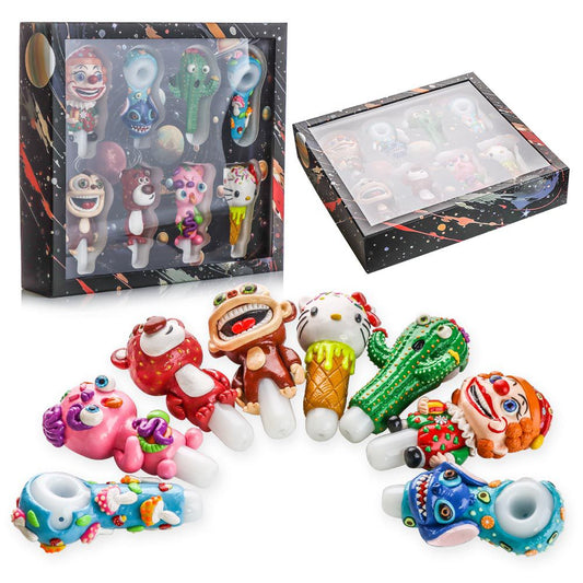 6" 3D Hand Pipe - 8pcs Display