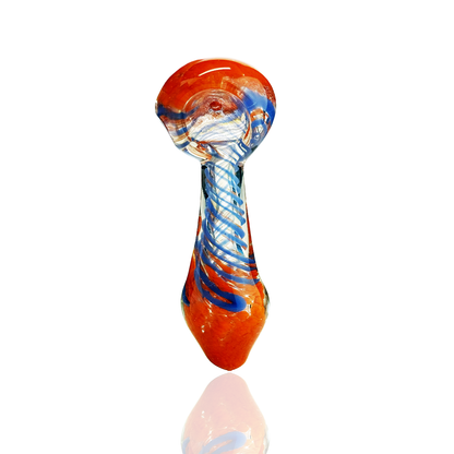 3.5" Hand Pipe Frit Spiral Fume Glass