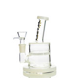 6" Honeycomb Water Pipe Bong with 14mm Male Bowl 60mm Glass Tube Happy Fumes Glass Brand