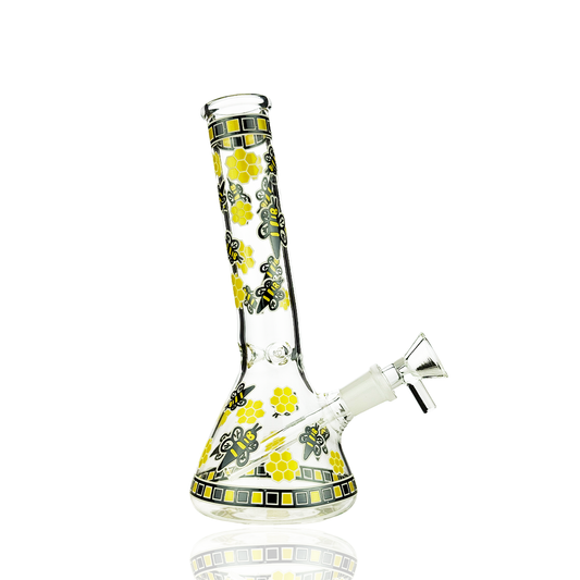 7" Honey Bee Beaker Glow in the Dark