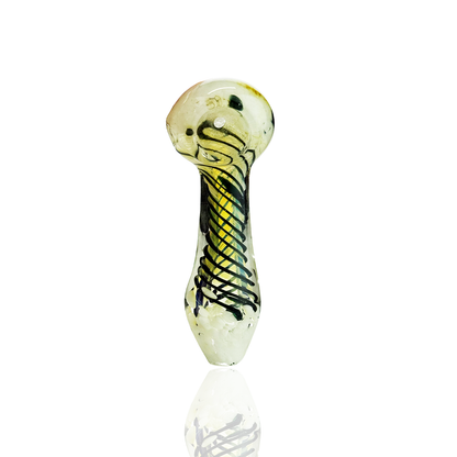 3.5" Hand Pipe Frit Spiral Fume Glass