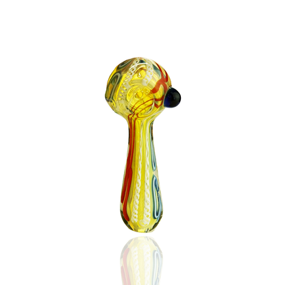 4" Hand Pipe Spoon with Fume Glass with Twisting Design