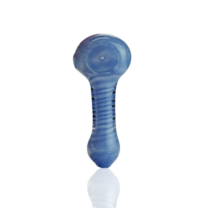 3.5" Hand Pipe Spoon with Spiral Design Glass Frit