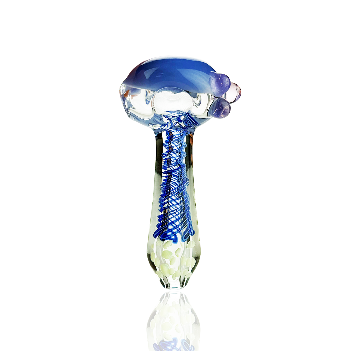 4.5" Hand Pipe Spoon Double Glass with Spiral Art