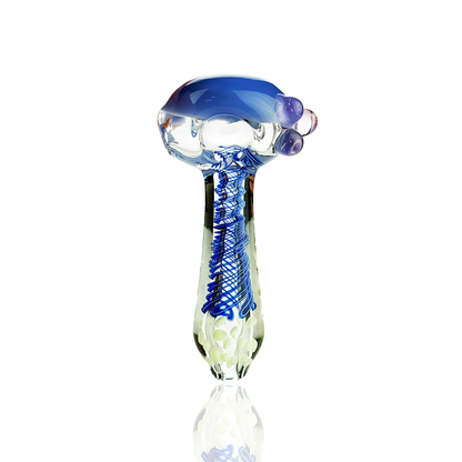 4.5" Hand Pipe Spoon Double Glass with Spiral Art