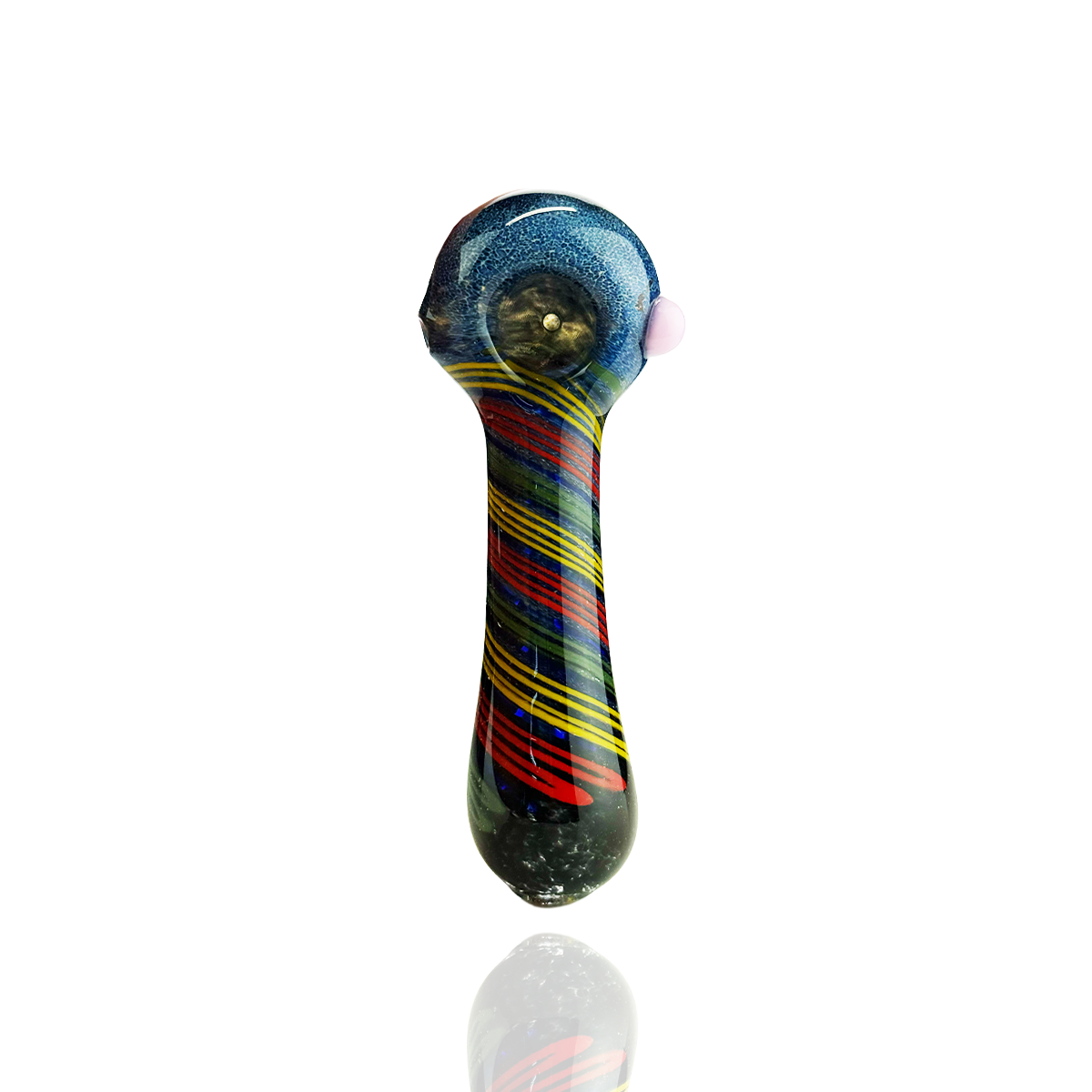 4.5" Hand Pipe Spoon Frit Glass Spiral Design