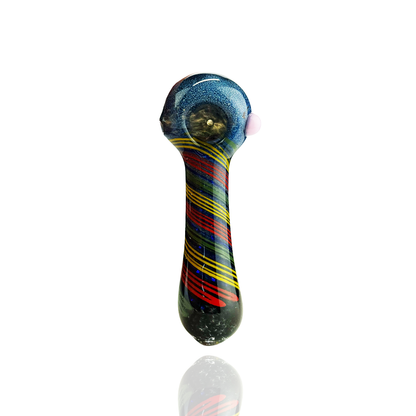 4.5" Hand Pipe Spoon Frit Glass Spiral Design