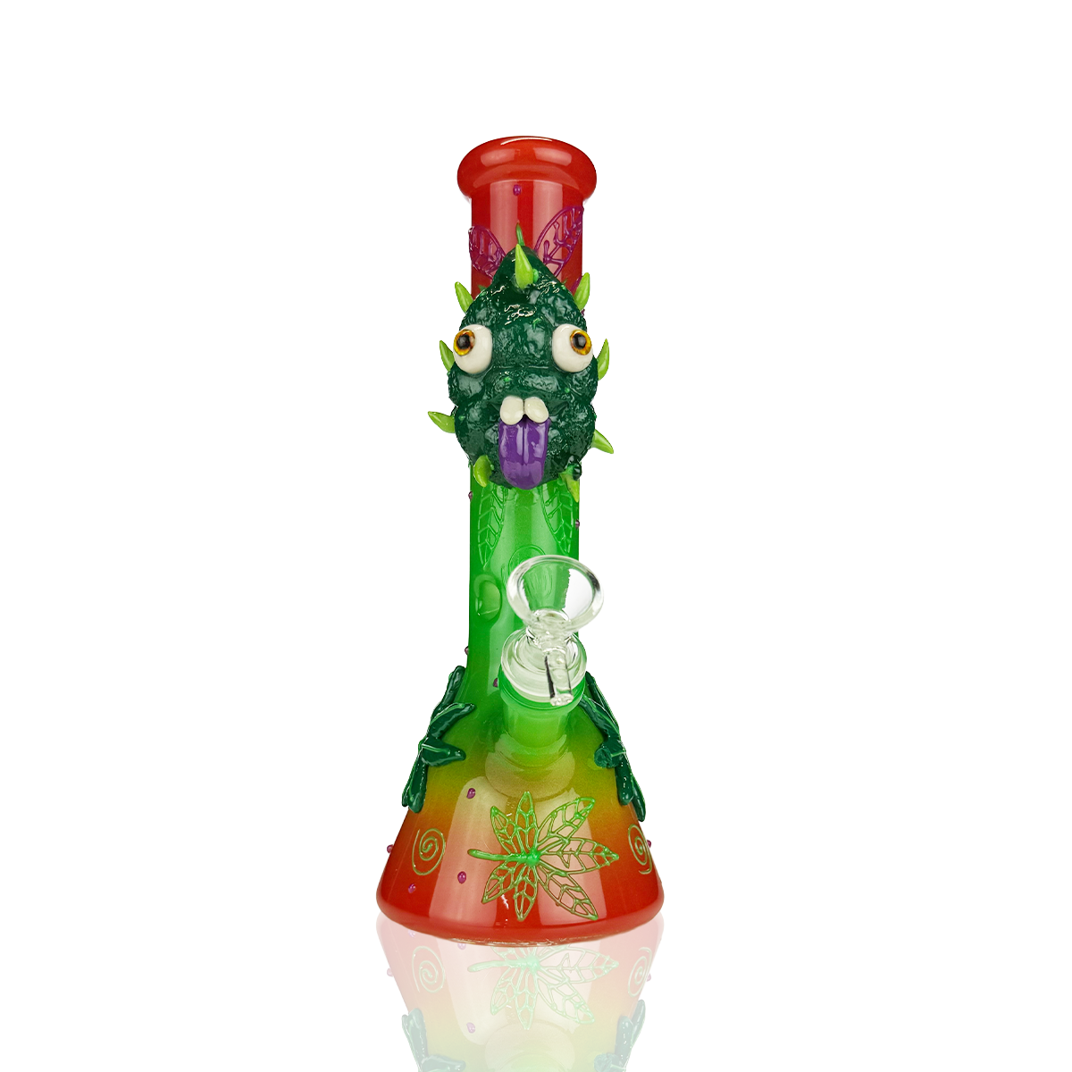 10" 3D Water Pipe Beaker with 14mm Male Bowl