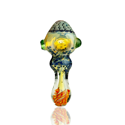 4.5" Silver Fume Glass with Glass Frit and Honeycomb Head