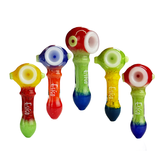4.5" Esigo Tricolor Frit Glass Hand Pipe Spoon
