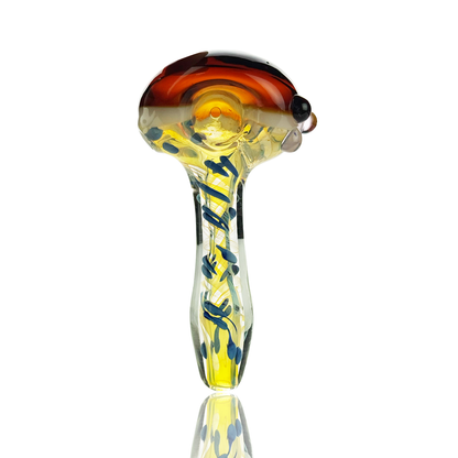 4.5" Hand Pipe Silver Fume Glass Swirling Art