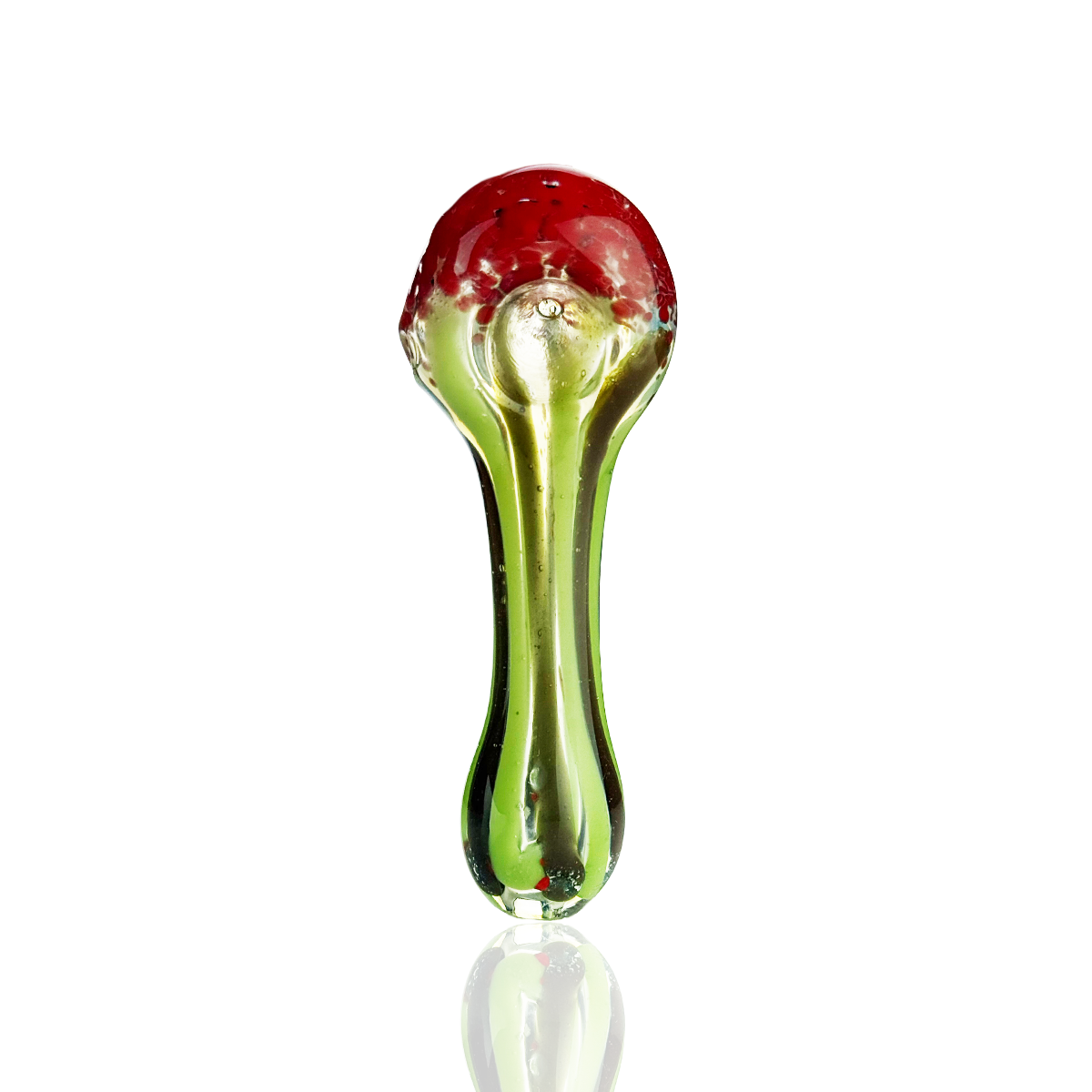 4" Hand Pipe spoon with Fume Glass Frit Head