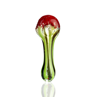 4" Hand Pipe spoon with Fume Glass Frit Head