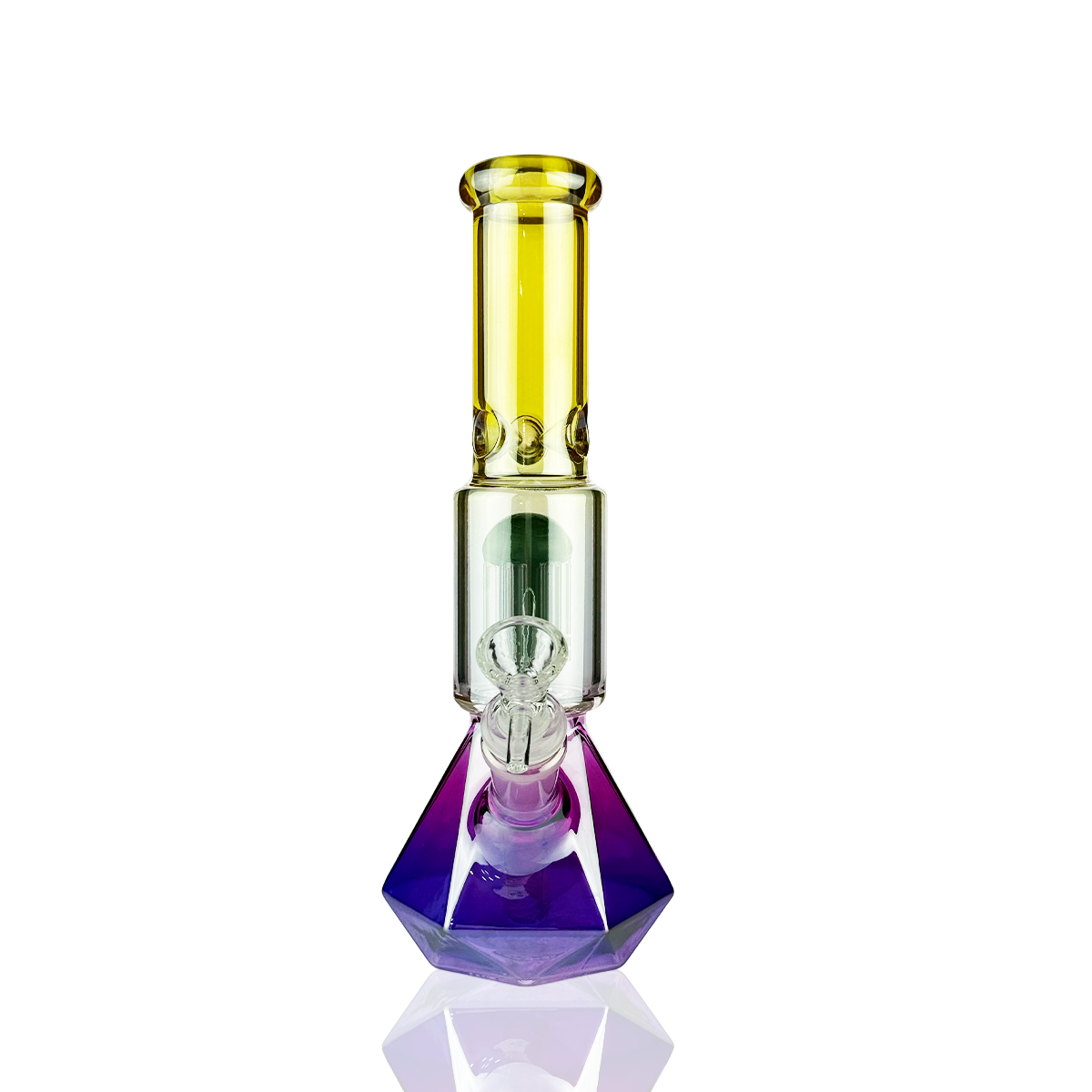 10" Diamond Beaker with Percolator with 14mm Male Bowl