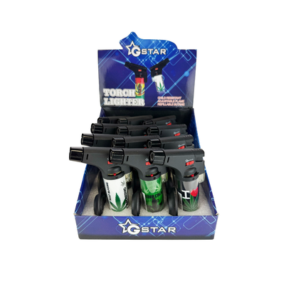 Table Torch Leaf Print  - 12 pcs per Display