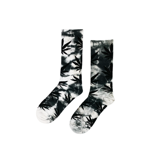 Black White Tie Dye Socks Fits All, 70% Cotton, 25% Spandex, 5% Elastic