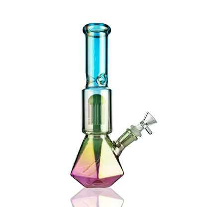 10" Diamond Beaker with Percolator with 14mm Male Bowl