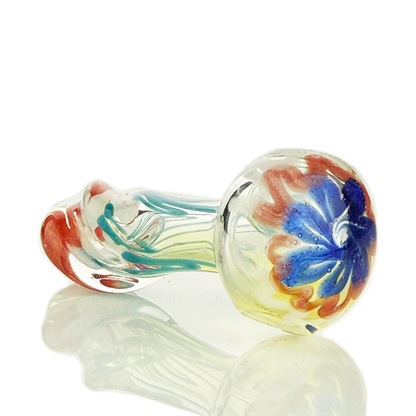 2.5" Hand Pipe Silver Fume Glass with Twisted