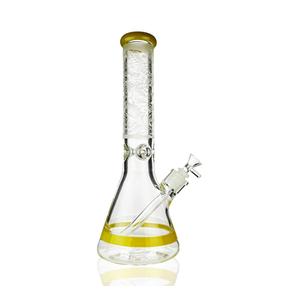 14-Inch Sanded Glass Art Beaker with 14mm Male Bowl