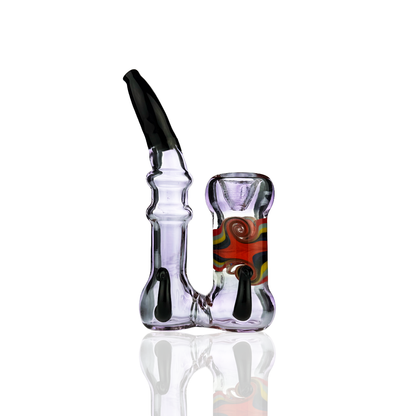 5" Purple Tube Hand Pipe Spoon with Wig Wag Art