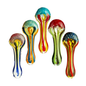 4" Hand Pipe spoon with Fume Glass Frit Head