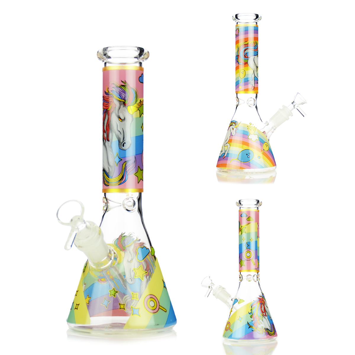 10" Unicorn Beaker with 14mm Male Bowl