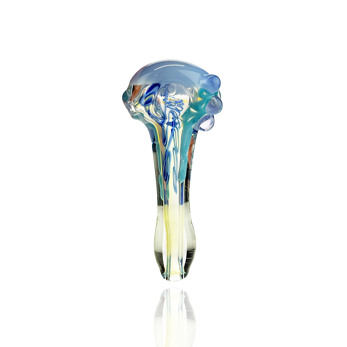 4.5" Silver Fume Glass Hand Pipe Spoon