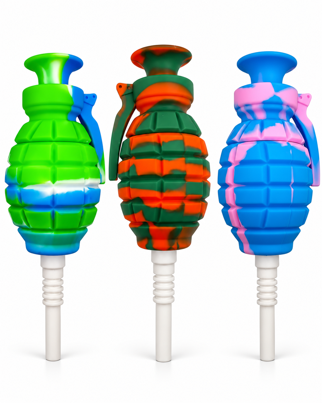 6.5-Inch Grenade Silicone Nectar Collector, 14mm Ceramic Tip & 5ml Jar