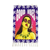 Good Vibes Handloom Printed Wall Hanging Size 3ft x 2ft