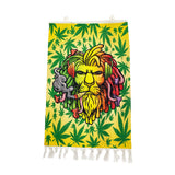 Lion Smoking Leaf Design Handloom Printed Wall Hanging Size 3ft x 2ft