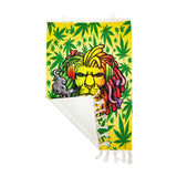 Lion Smoking Leaf Design Handloom Printed Wall Hanging Size 3ft x 2ft