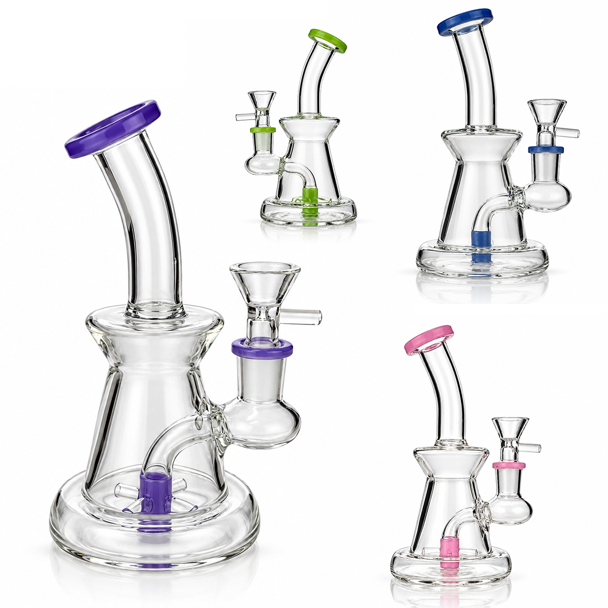 6.5-Inch Slime Color Water Pipe with Shower & 14mm Male Bowl