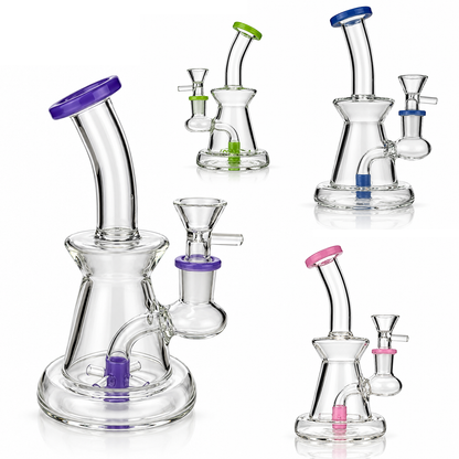 6.5-Inch Slime Color Water Pipe with Shower & 14mm Male Bowl