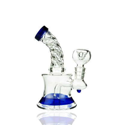 5-Inch Water Pipe Bong with Twisted Neck and 14mm Male Bowl